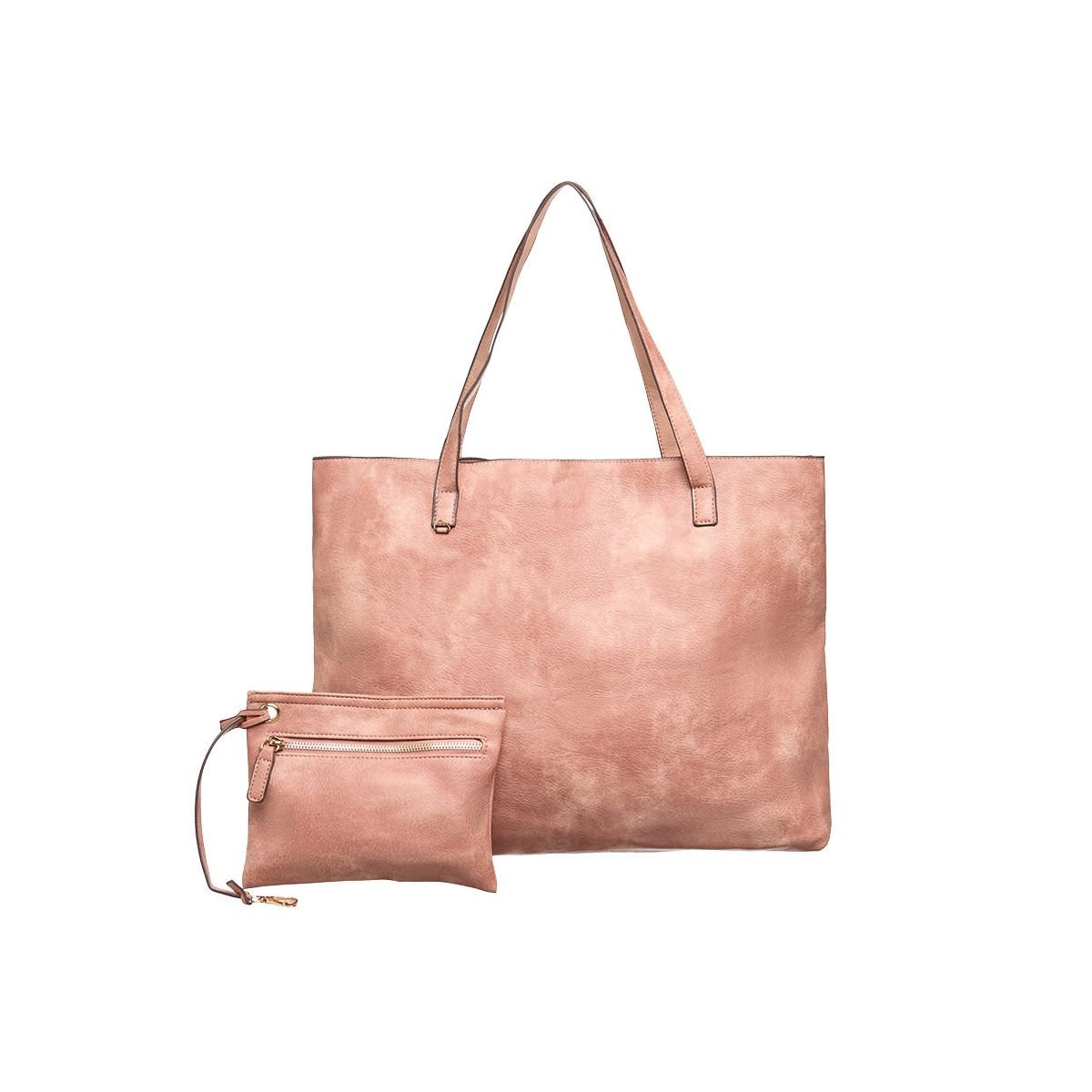 The Lakeside Collection Women's Faux Leather Reversible Tote Bag with Matching Purse - - thumbnail 7