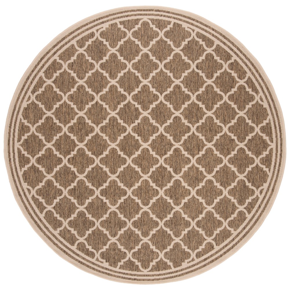 6'7in Quatrefoil Design Loomed Round Area Rug Beige/Cream - Safavieh