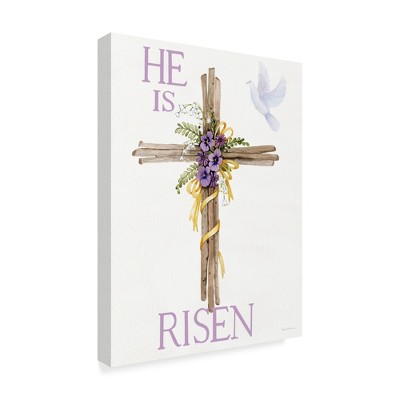 Trademark Fine Art -Kathleen Parr Mckenna 'Easter Blessing Saying Iii With Cross' Canvas Art