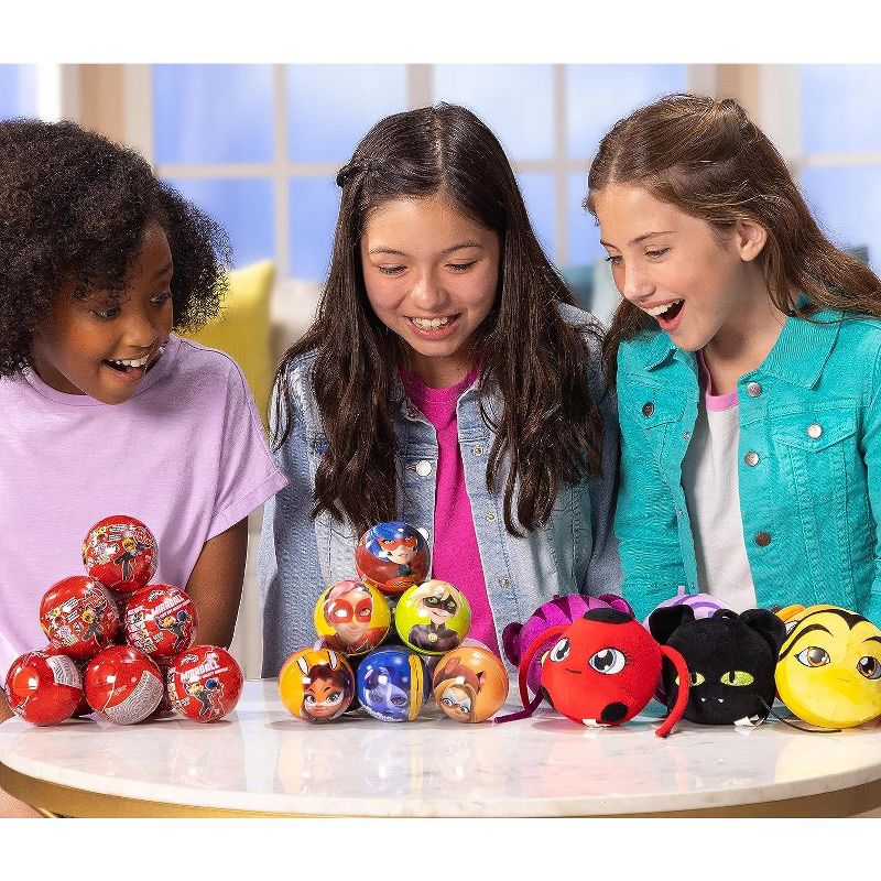 Miraculous Ladybug, 4-1 Surprise Miraball, Toys for Kids with Collectible Character Metal Ball, Kwami Plush, Glittery Stickers and White Ribbon, 2 of 10