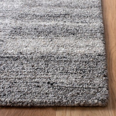 Gray Abstract Handmade Wool Runner Rug
