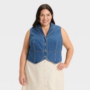 Women's Denim Vest - Ava & Viv™ - 1 of 3