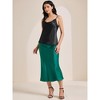 INSPIRE CHIC Women's Satin Cowl Neck Sleeveless Spaghetti Strap Summer Camisole - 2 of 4