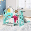 Costzon 4-in-1 Toddler Slide and Swing Set, Indoor/Outdoor Playset with Slide, Climber, Basketball Hoop & Ball, Little Bear Theme for Ages 1+ - 3 of 4