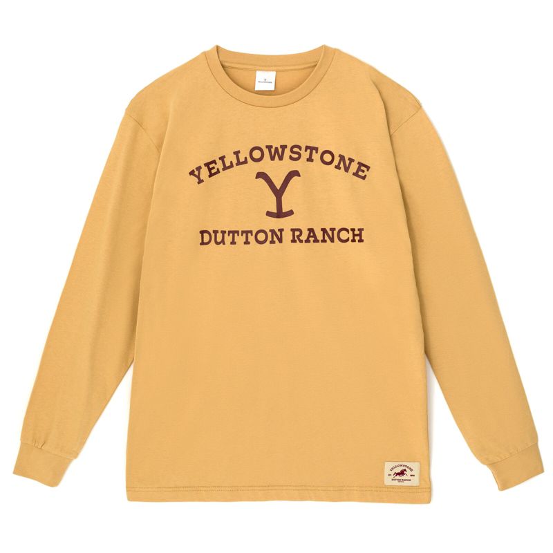 Y Yellowstone Dutton Ranch Logo Adult Vintage Wash Long Sleeve T-Shirt, 1 of 4