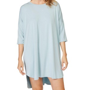 Pure Fiber Women's Rayon Bamboo 3/4 Sleeve Nightshirt - 1 of 4