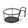 Gardenised Set of 4 Decorative Round Iron Hanging Bucket Style Plant Pot Holders and Flower Baskets with Hooks - 3 of 4