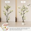 4FT Faux Magnolia Plants Artificial Flower Trees Fake Plants for Yard Patio Home Office Arrangement Decor Indoor Outdoor Artificial Magnolia Tree - 4 of 4