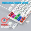 60% Mechanical Gaming Keyboard, Blue Switch, Wired Gaming Colorful Backlit Gaming Keyboard, Pudding Keycaps Compact  (White) - 4 of 4