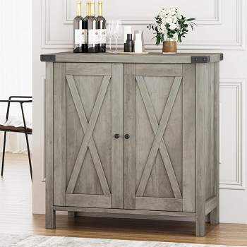 Whizmax Buffet Cabinet, Farmhouse Storage Cabinet with Doors and Shelves, Accent Console Cabinet for Living Room, Dining Room, Hallway