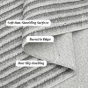 Neutral Boho Area Rug, Striped Soft Ultra-Thin Non-Slip Washable Carpet for Living Room, Bedroom, Nursery, Dining Room - 3 of 4
