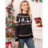 Clearlove Family Christmas Sweater Crew Neck Reindeer Snowflakes Knitted Pullover for Women - 2 of 4