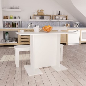 vidaXL Dining Table White 43.3 in.x23.6 in.x29.5 in. Engineered Wood - 1 of 4