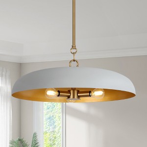 LamQee Curved Dome Pendant Light, Ceiling Hanging Fixture Chandelier Modern Industrial Dome Metal Shade for Dining Room House Foyer Kitchen - 1 of 4