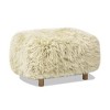 Jennifer Taylor Home Enchante 24.5" Mongolian Sheepskin Rectangular Accent Ottoman, Taupe Beige Genuine Fur - 2 of 4