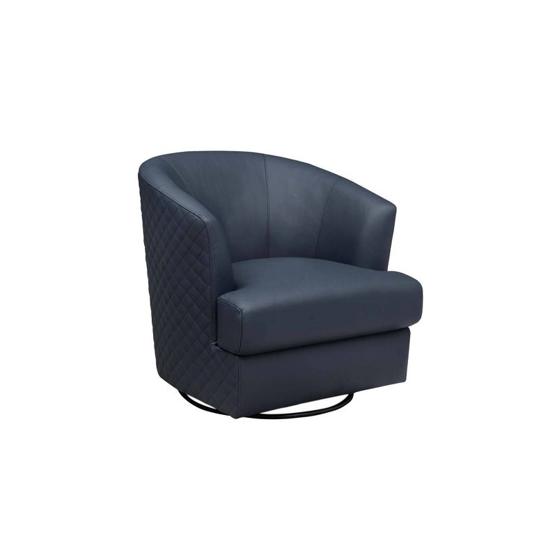 Benfield Top Grain Leather Swivel Chair Navy - Abbyson Living, 1 of 11