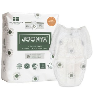 Joonya Pull-Up Baby Diaper Pants, Single Bag, Non Toxic, Eco-Friendly, High Absorbency, Overnight Use, Ultra Slim & Soft - Made in Denmark - 1 of 4