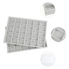 Unique Bargains Stackable Velvet Jewelry Organizer Trays with Removable Dividers for Drawer Set of 2 - 3 of 4