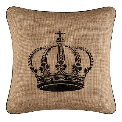 C&F Home 18" x 18" Crown Burlap Printed Throw Pillow