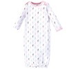 Luvable Friends Baby Girls Cotton Long-Sleeve Gowns 3pk, Girls Feathers, 0-6 Months - 2 of 4