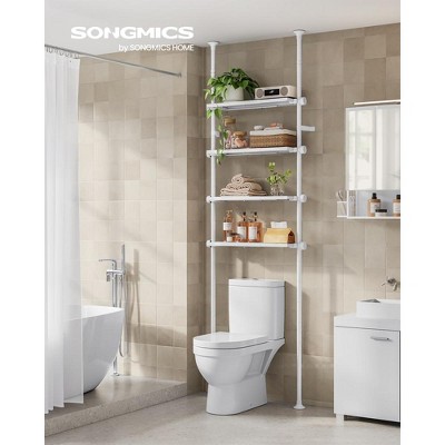 Pearl White Adjustable Over-the-Toilet Storage Shelf