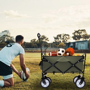 Whisen Minimeetall Strap Collapsible Foldable Wagon Cart with Strapping System, Utility Wagon Grocery Cart, Supports 225lbs - 1 of 4