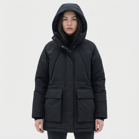 Rokka&Rolla Women's Urban Explorer Parka Jacket Winter Coat-Black, size Small