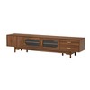 JANSNO 78" Modern TV Stand for 85" TVs with Fluted Glass Doors & 2 Drawers & Solid Wood Legs - 2 of 4