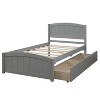 NicBex Twin Size Wood Platform Bed Frame with Headboard and Footboard,Under Bed Storage,Easy Assembly,White/Espresso/Gray - 3 of 4