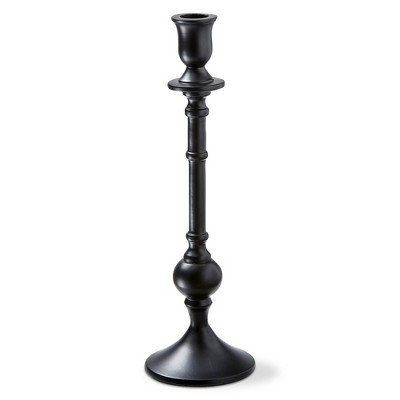 tagltd Westport Black Cast Aluminum Taper Candle Holder Large, 3.5L x 3.5W x 11.0H inches