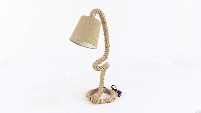 Jute Handmade Rope Styled Desk Lamp Brown - Olivia &#38; May, 2 of 12, play video