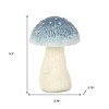 HomeRoots 6" Blue And Off White Cast Iron Mushroom Tabletop Sculpture - 3 of 4
