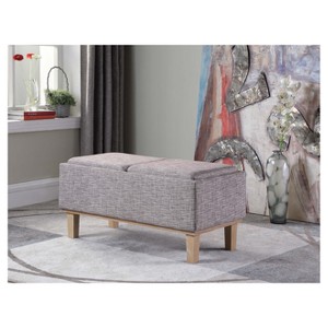Storage Bench Wood Legs-Ore International - 1 of 4