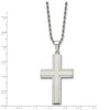 Black Bow Jewelry Stainless Steel Laser Cut Edges Cross Necklace - 24 Inch - 3 of 4