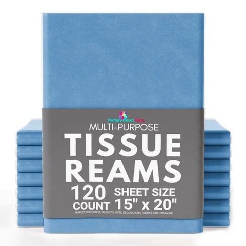 Crown Display Light Blue Tissue Paper 15 x 20 Packing Paper for Gifts - 120 Count