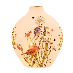 Stony Creek 7.5 Inch Spring Florals Pre-Lit Glass Vase Spring Lighted ...