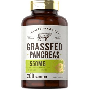 Carlyle Herbage Farmstead Grass Fed Beef Pancreas 550mg | 200 Capsules - 1 of 4
