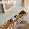 SinCiDo 54" Fluted Modern 8 Drawer Dresser, TV Stand Chest w/Faux Marble Top, Wood Drawer Organizer for Bedroom, Living Room, Hallway, Natural Oak - 4 of 4
