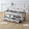 Hausource 47.2" Lift Top Coffee Table with Storage Drawers, Hidden Compartment - 4 of 4