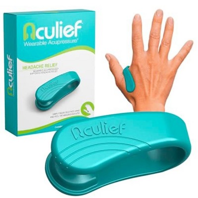 Aculief Acupressure Headache, Migraine, Tension Relief Wearable – Supporting Acupressure Relaxation - 1 Pack (Regular, Teal)