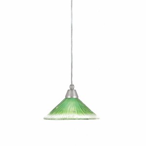 Toltec Lighting Any 1 - Light Pendant in  Brushed Nickel with 10" Kiwi Green Crystal Shade - 1 of 1