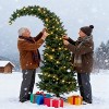 Whisen 7FT Prelit Bent Top Christmas Tree, Whimsical Xmas Tree Slim High Mountain Fir with 300 LEDs and Metal Stand - 2 of 4