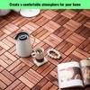 Acacia Wood Interlocking Deck Tiles Checker Pattern, 20 PCS 12" x 12" Square Acacia Hardwood Outdoor Flooring for Patio, Bancony, Pool Side - 2 of 4