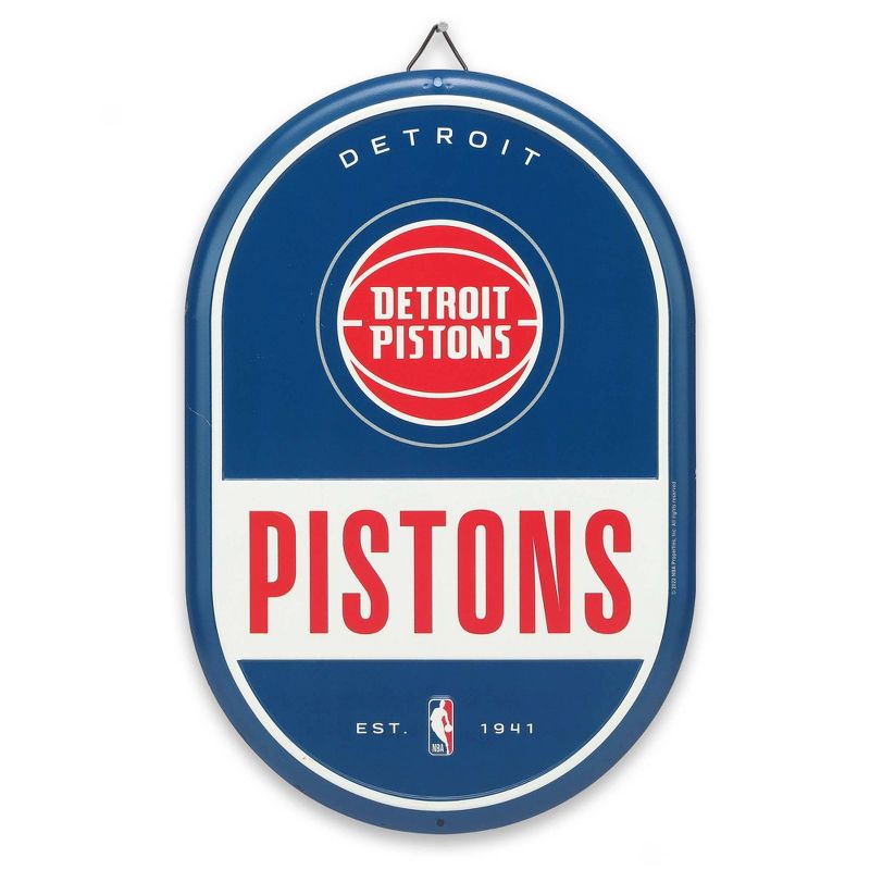 NBA Detroit Pistons Embossed Metal Pill Wall Sign, 1 of 5