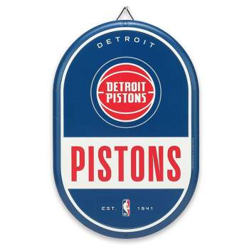 NBA Detroit Pistons Embossed Metal Pill Wall Sign