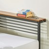 Full HYLEE Metal & Wood Platform Bed Frame with Low Headboard Shelf, Mellow - 4 of 4