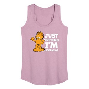 Women's - Garfield - Pretend Im Listening Graphic Racerback Tank - 1 of 4