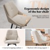 AMERLIFE 41'' Counter Height Bar Stools Set of 2, 360° Swivel Bar Stools with Curved Back and Large Seat Cushion,Ivory - 3 of 4