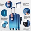 Naysaye Luggage 4 Piece Luggage Set Front Opening Design Durable Hard Shell for Travel, Blue, 18.8"*12"*29.5" - 3 of 4