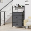 5-Drawer Storage Dresser for Bedroom, Hallway & Entryway - Fabric Organizer with Sturdy Metal Frame, Wood Tabletop & Easy Pull Handles - 2 of 4